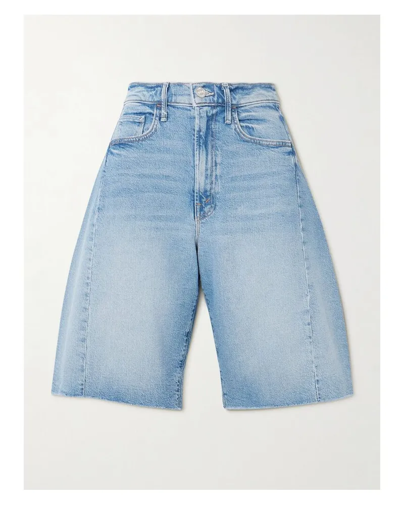 Mother The Half Pipe Bermuda Fray Jeansshorts - Blau Blau