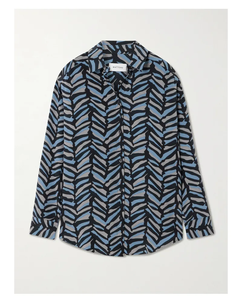 Matteau Hemd Aus Bedrucktem Crêpe De Chine Aus Seide - Mehrfarbig Mehrfarbig