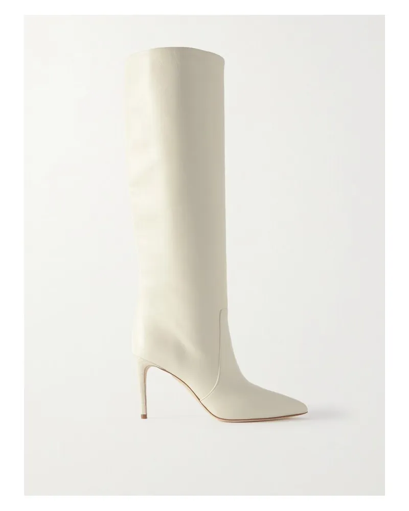 Paris Texas Stiletto Kniehohe Stiefel Aus Leder - Creme Creme