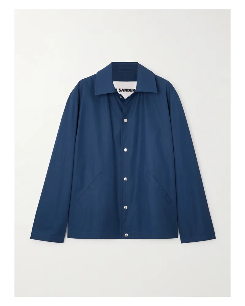 Jil Sander Printed Cotton-taffeta Jacket - Blue Blue
