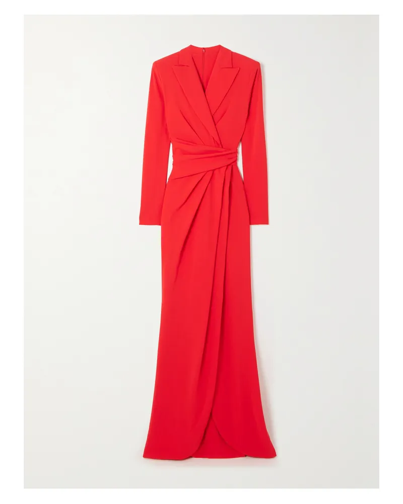Talbot Runhof Robe Aus Crêpe Mit Wickeleffekt - Rot Rot