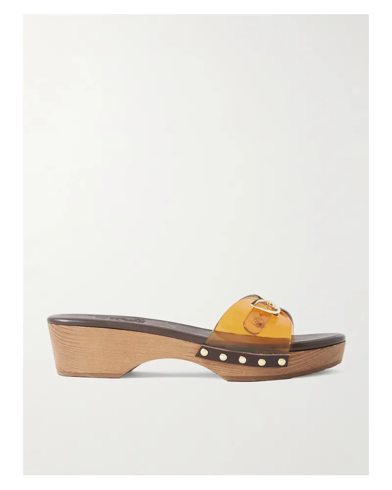 Ancient Greek Sandals Omonia Jelly Pantoletten Aus Pvc Mit Nieten - Braun Braun