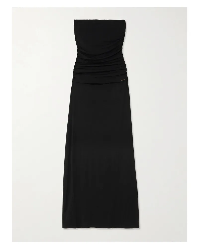 Melissa Odabash Rae Strapless Ruched Stretch-jersey Maxi Dress - Black Black