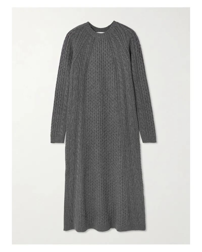 Lisa Yang Nyla Midikleid Aus Kaschmir In Zopfstrick - Grau Grau