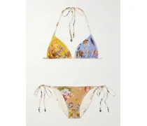 Patience Bedruckter Triangel-bikini - Orange