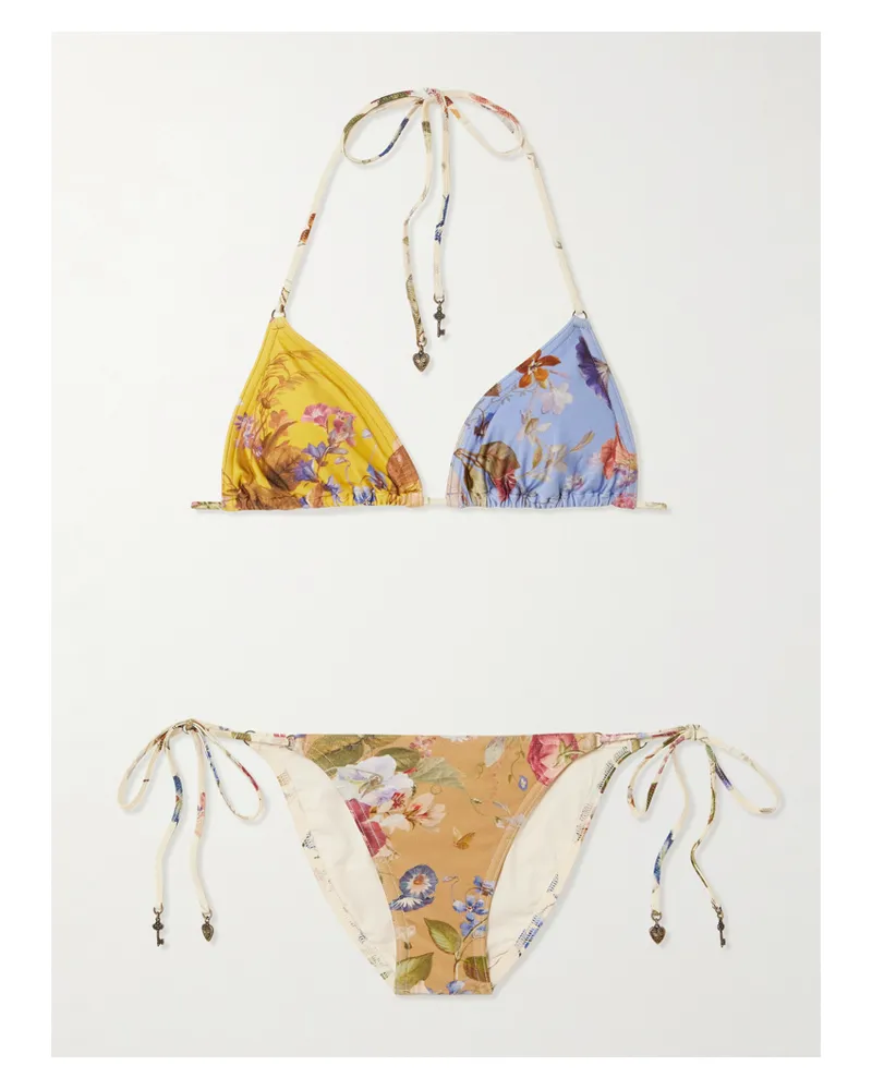 Zimmermann Patience Bedruckter Triangel-bikini - Orange Orange