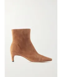 STAUD Wally Ankle Boots aus Veloursleder Braun