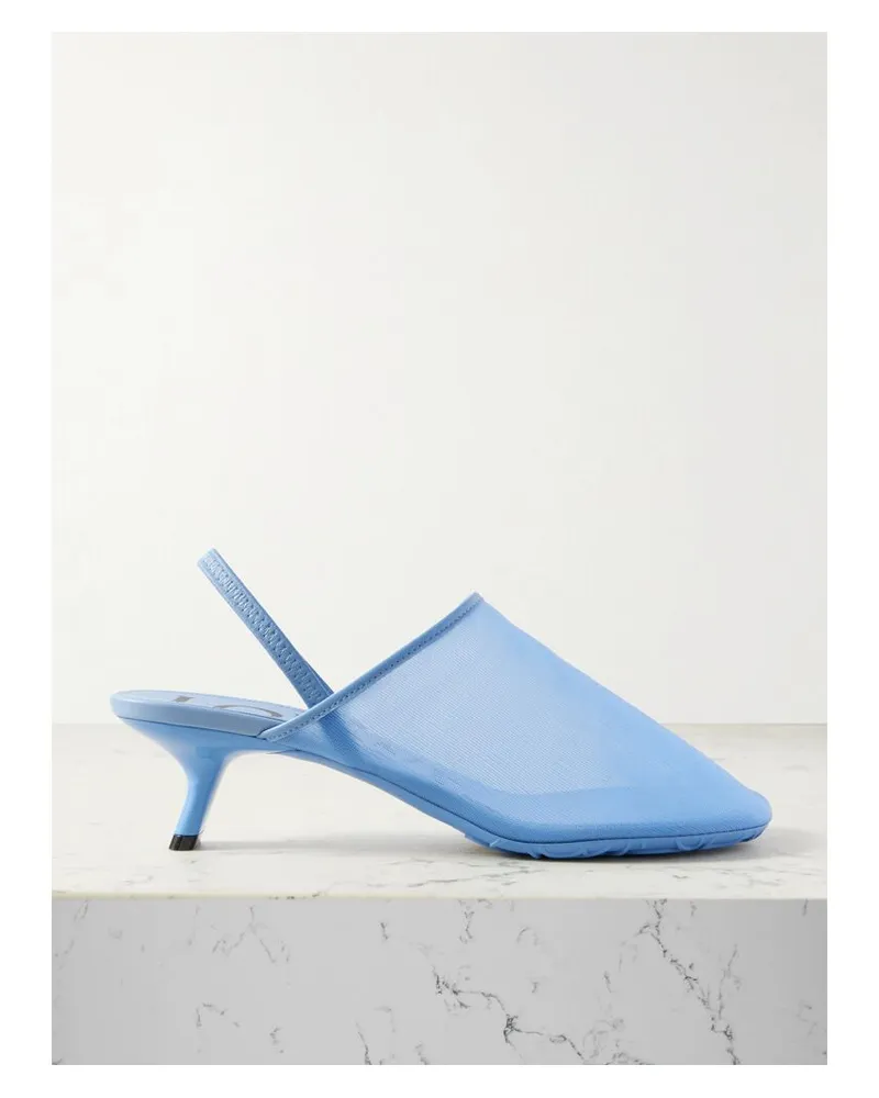 Loewe Petal Slingback-schuhe Aus Mesh Mit Lederbesätzen - Blau Blau
