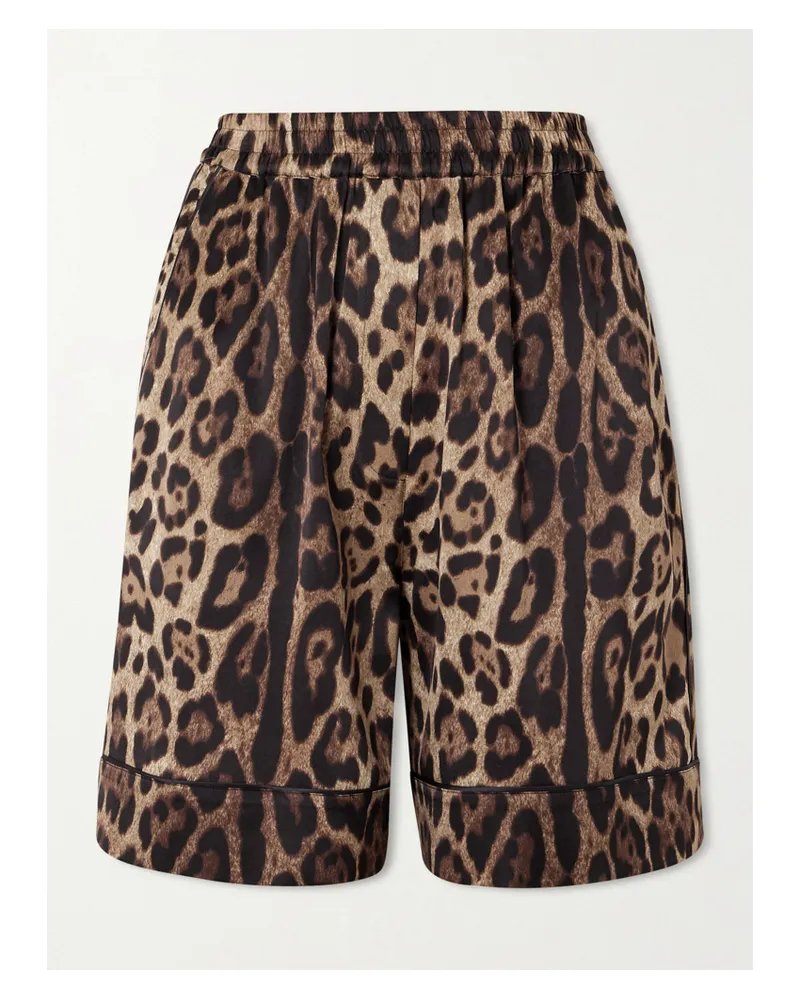 Dolce & Gabbana Shorts Aus Satin Aus Einer Seidenmischung Mit Leopardenprint - Animal-Print Animal-print