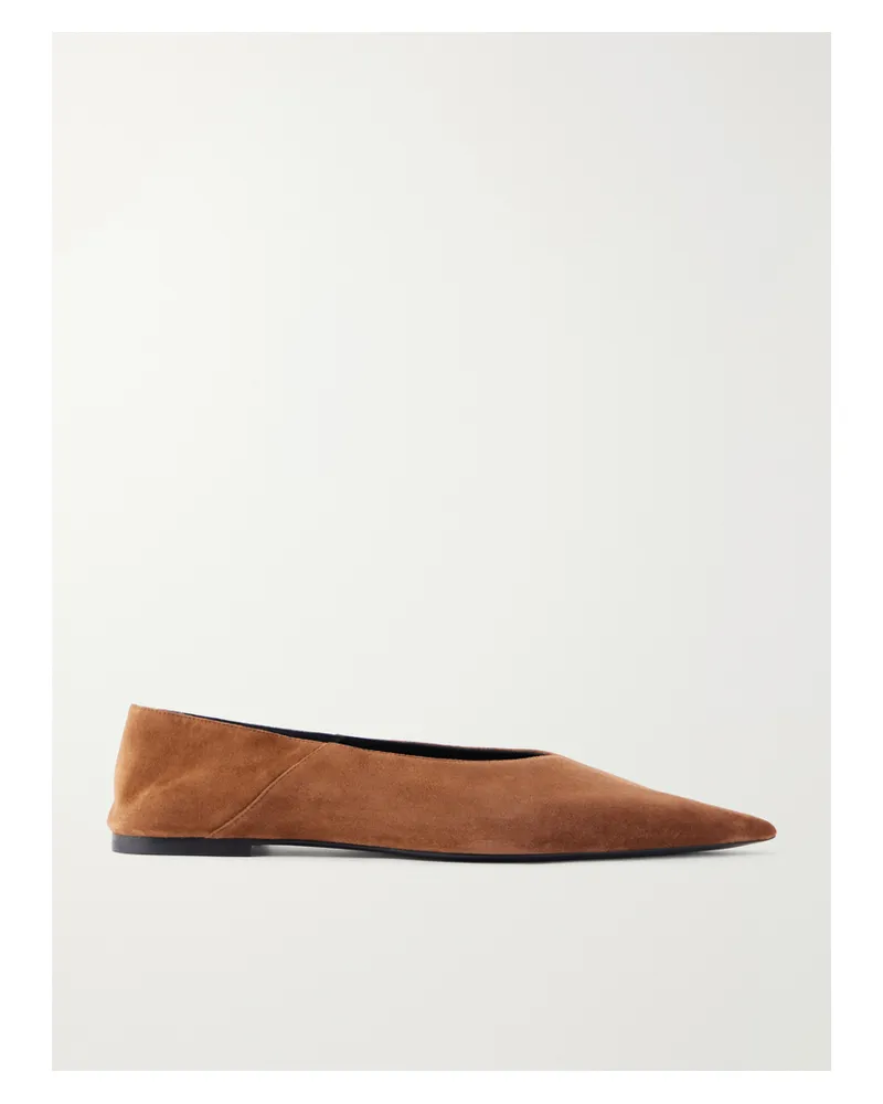 Saint Laurent Woven Leather Ballet Flats - Brown Brown