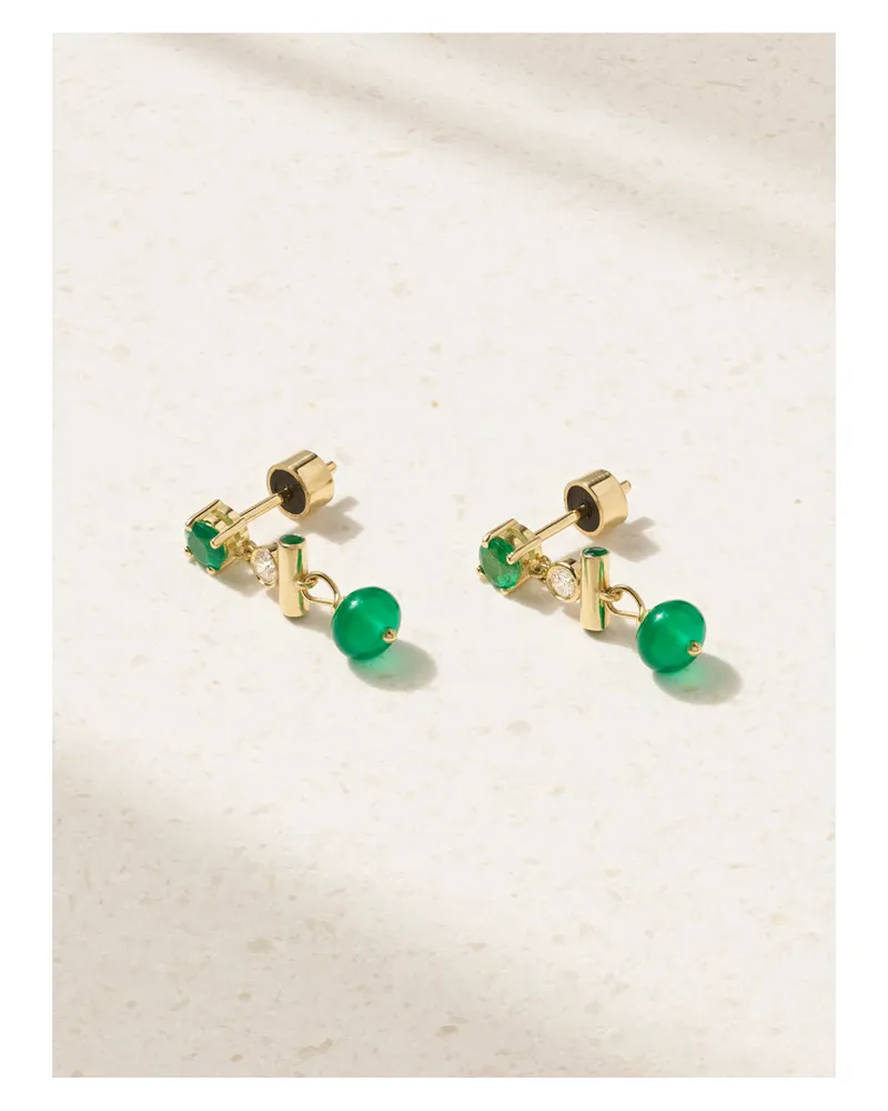 Ileana Makri 18-karat Gold Multi-stone Earrings - Green Green