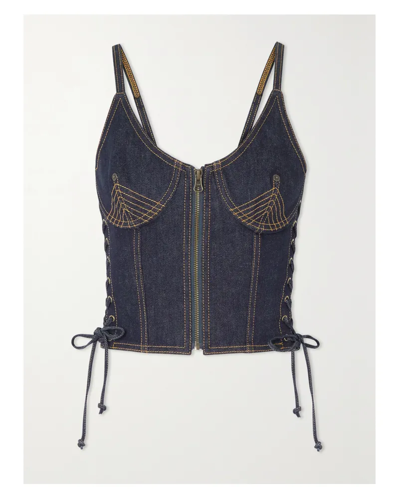 Jean Paul Gaultier Bustier Aus Denim Mit Schnürdetail - Blau Blau