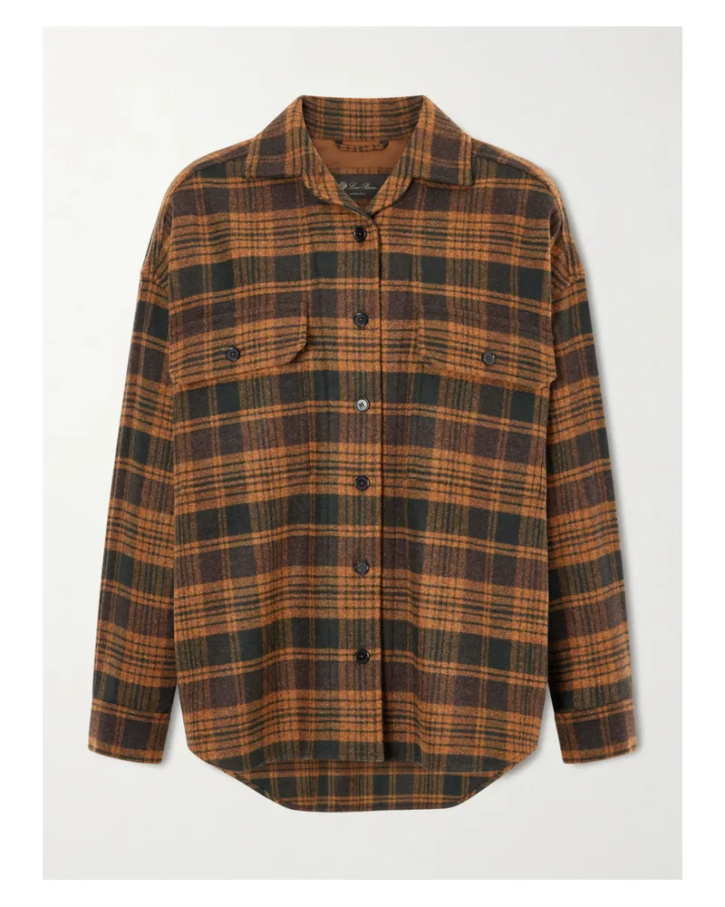 Loro Piana Darby Hemd Aus Einer Karierten Woll-kaschmirmischung - Braun Braun