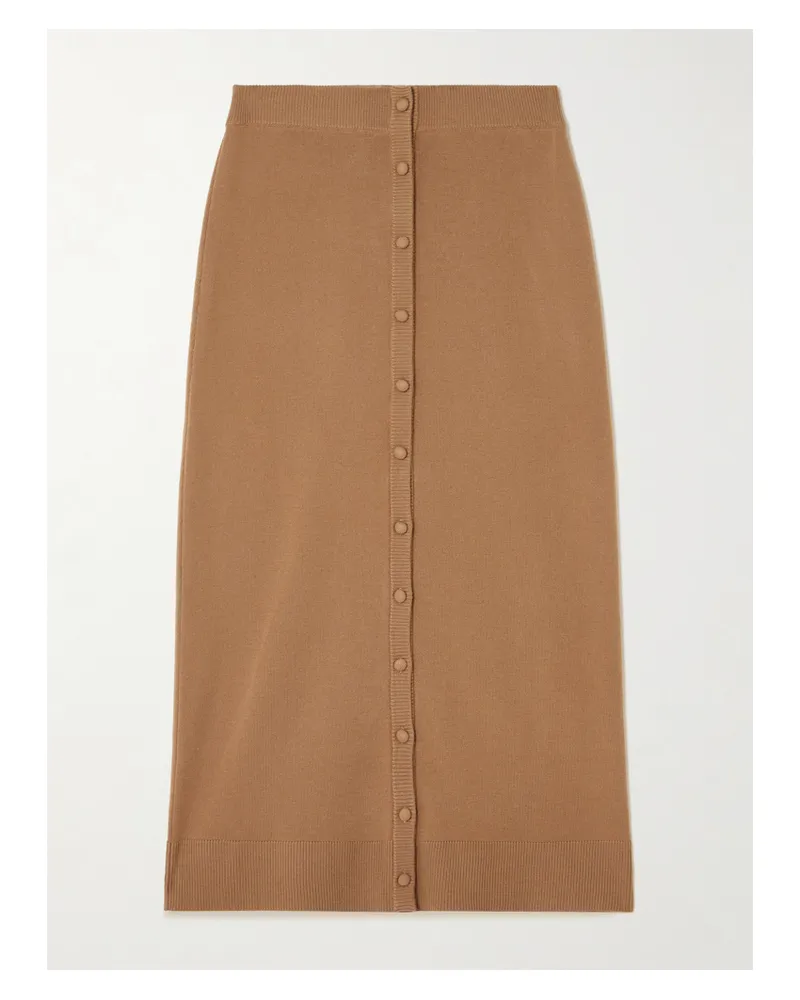 Victoria Beckham Midirock Aus Einer Merinowollmischung - Braun Braun