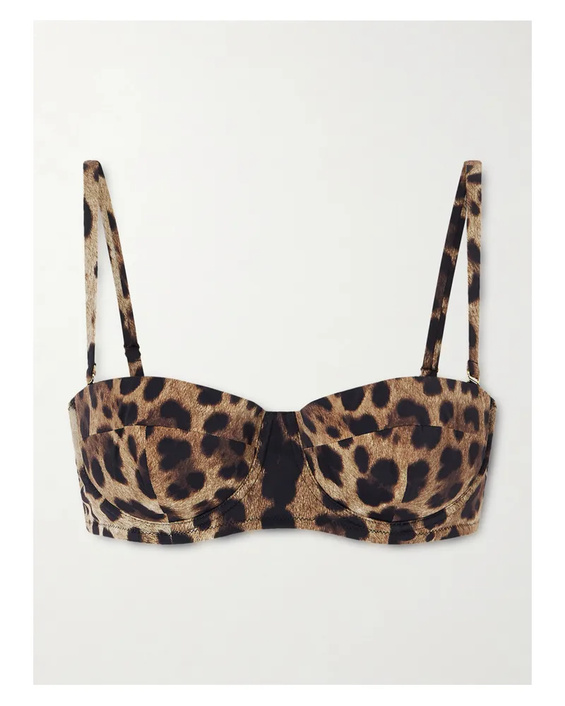 Dolce & Gabbana Leopard-print Balconette Bikini Top - Animal Print Animal