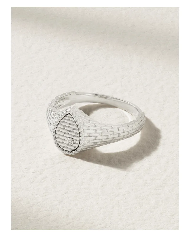 Yvonne Léon Baby Chevaliere Ring Aus 9 Karat Weißgold Mit Diamant Gold