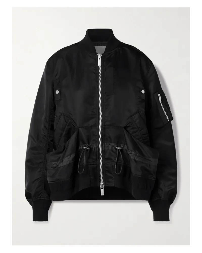 Sacai Bomberjacke Aus Shell - Schwarz Schwarz