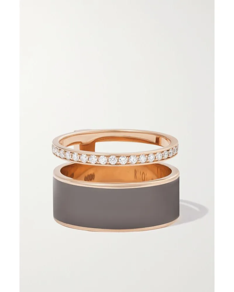 Repossi Berbere Ring Aus 18 Karat Roségold Mit Lack Und Diamanten - Braun Braun