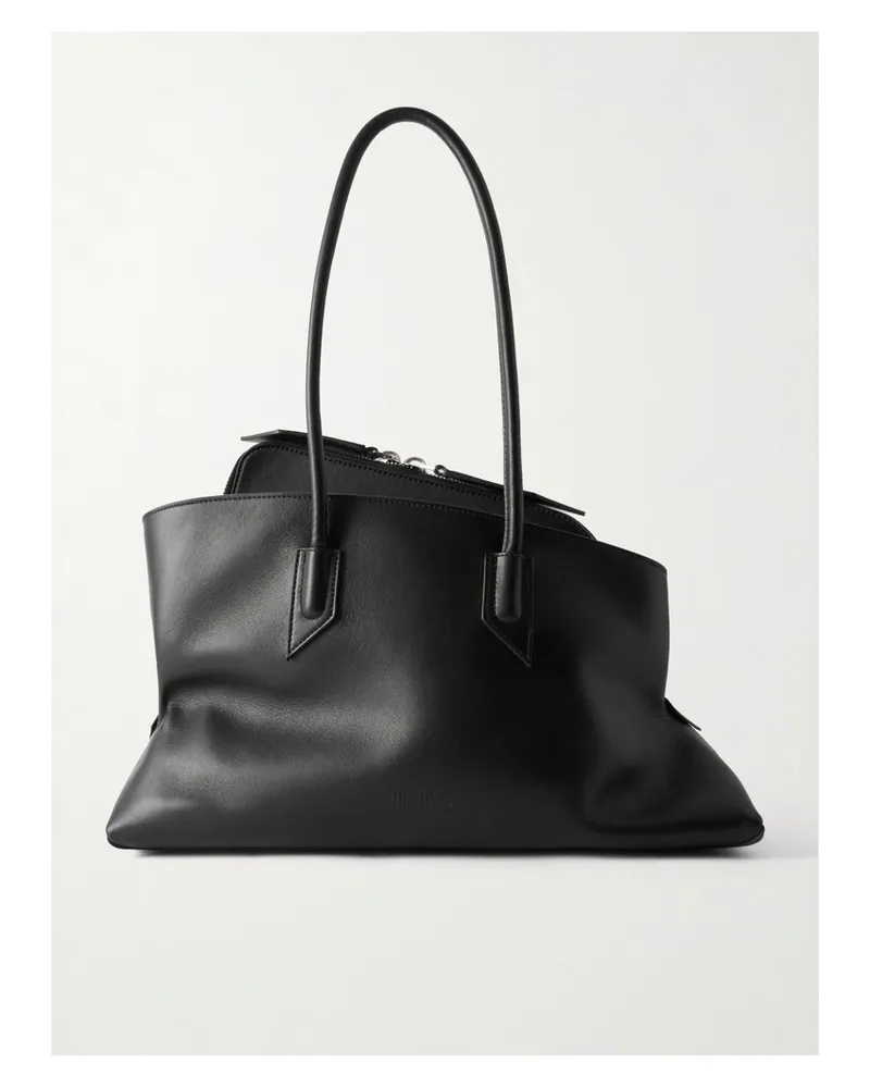 ATTICO La Passeggiata Medium Asymmetric Leather Tote - Black Black