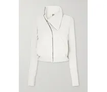 Cropped Organic Cotton-jersey Hoodie - Neutrals