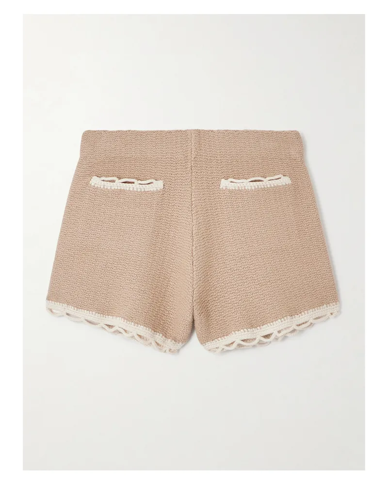 Posse Willow Crochet-trimmed Knitted Shorts - Brown Brown