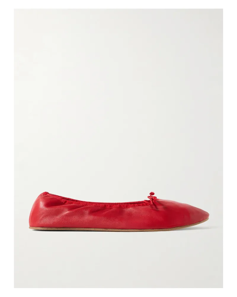 The Row Leather Ballet Flats - Red Red