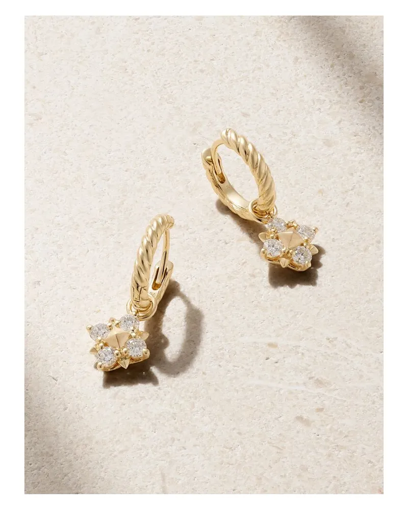 David Yurman Petite Modern Renaissance Creolen Aus 18 Karat Gold Mit Diamanten Gold
