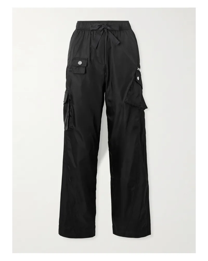 Ganni Cargohose Aus Duchesse-satin - Schwarz Schwarz