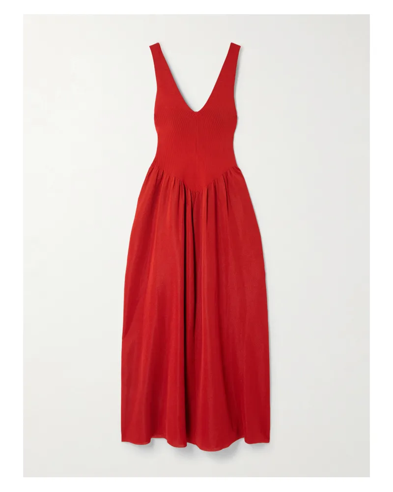 Altuzarra Lollie Maxikleid Aus Stretch-strick Mit Raffung - Rot Rot