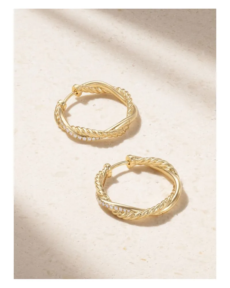 David Yurman Infinity Creolen Aus 18 Karat Gold Mit Diamanten Gold