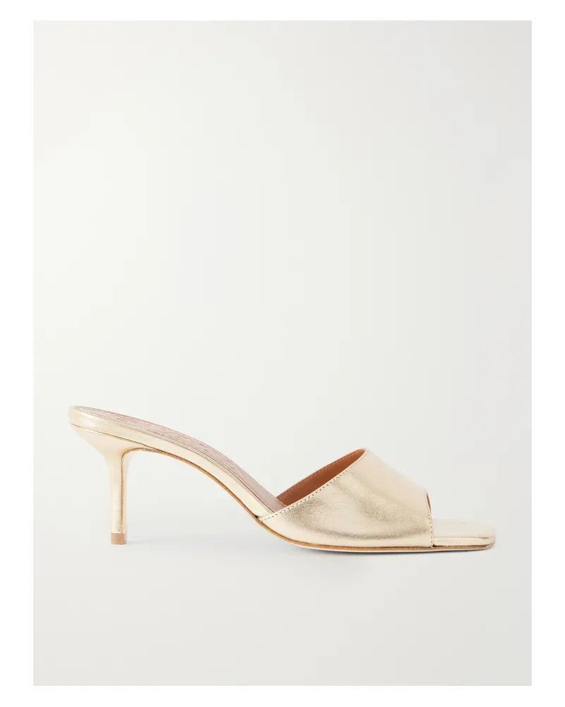 STAUD Bea Metallic-leather Mules - Gold Gold