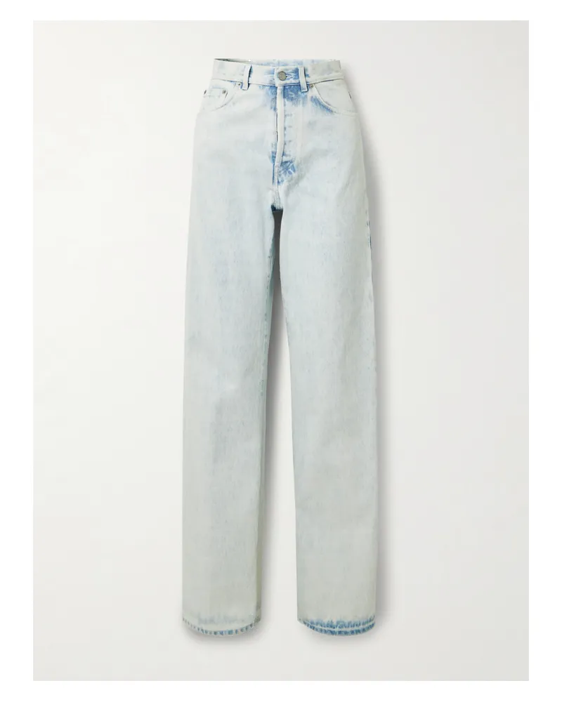 Dries van Noten Acid-wash Mid-rise Slim-leg Jeans - Blue Blue