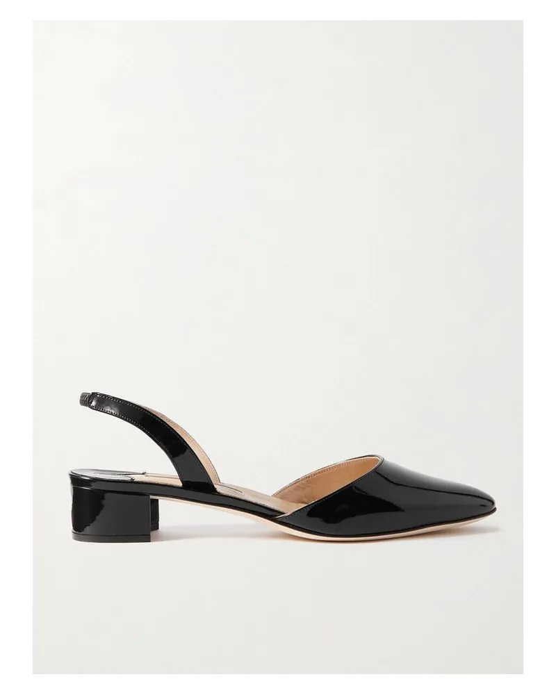 Manolo Blahnik Aspro 30 Slingback-pumps Aus Lackleder - Schwarz Schwarz