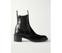 Vincent Perforated Leather Chelsea Boots - Black