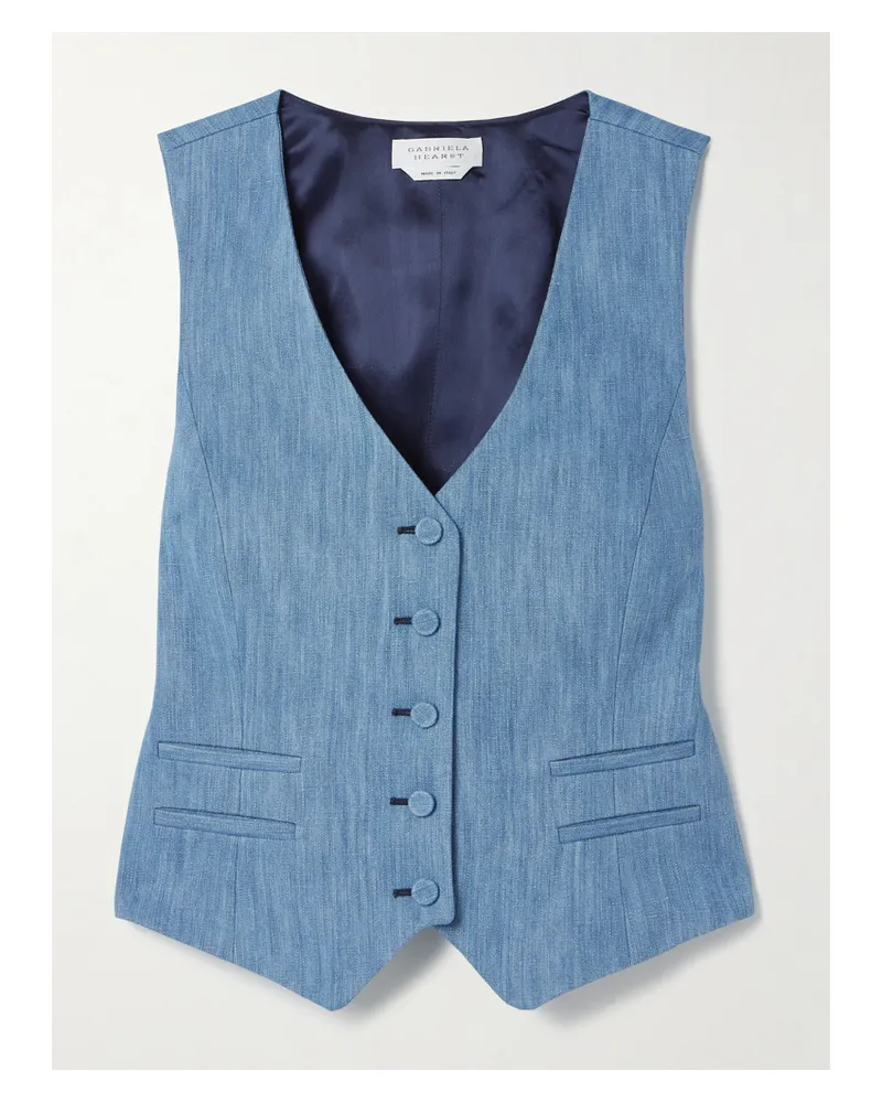 Gabriela Hearst Coleridge Weste Aus Chambray Aus Einer Baumwoll-leinenmischung - Blau Blau