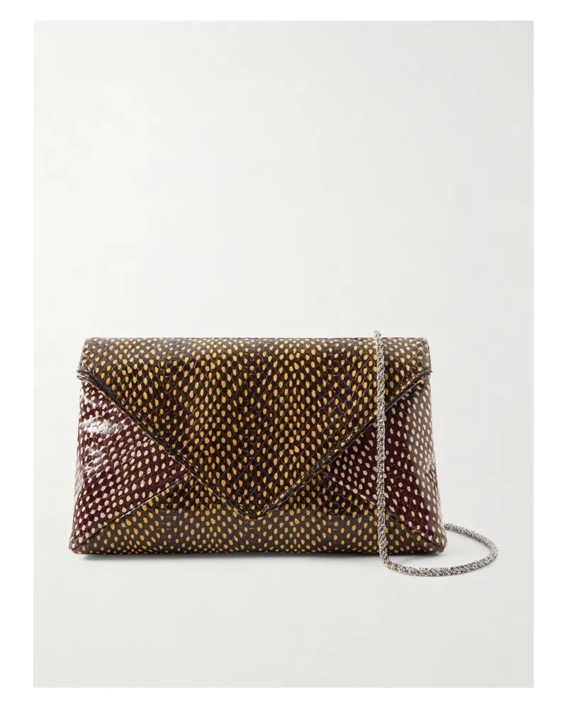 Dries van Noten Printed Snake-effect Leather Shoulder Bag - Brown Brown