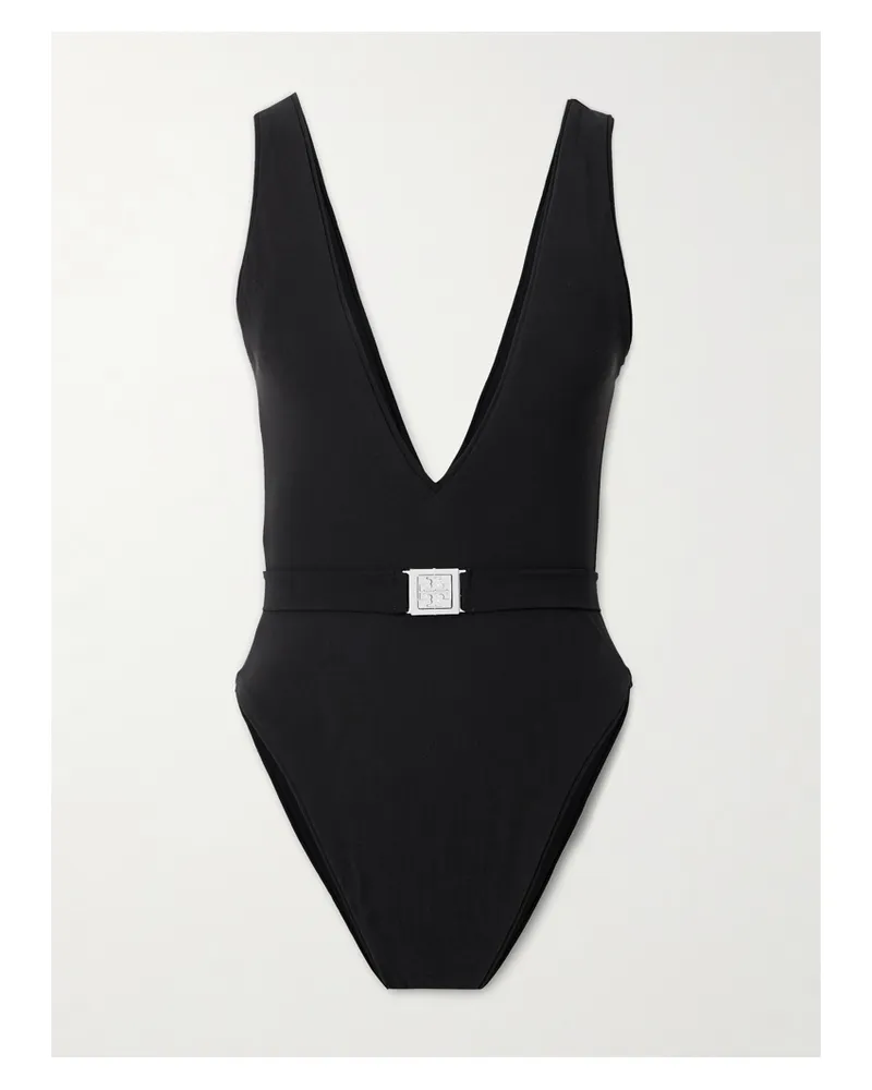 Tory Burch Badeanzug Mit Gürtel - Schwarz Schwarz