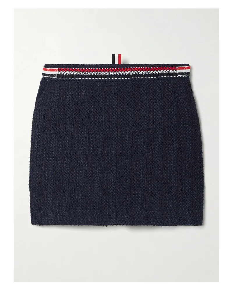 Thom Browne Minirock aus Tweed aus einer Baumwollmischung Blau