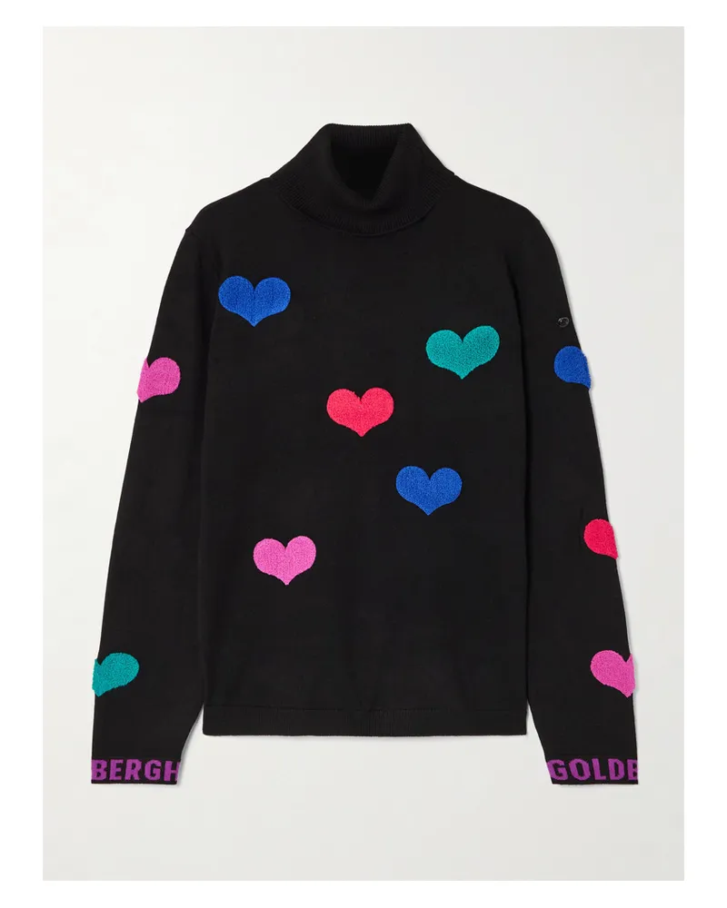 GOLDBERGH Bacio Rollkragenpullover Aus Strick Mit Applikationen - Schwarz Schwarz