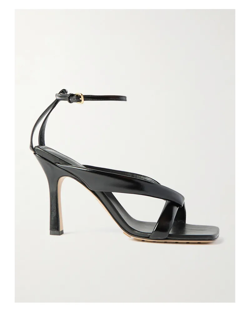 Bottega Veneta Riva Padded Glossed-leather Sandals - Black Black