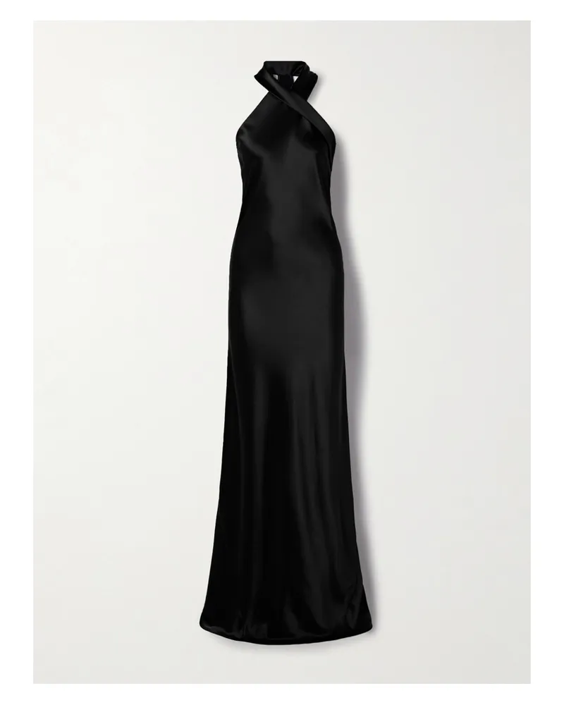 GALVAN Pandora Satin Gown - Black Black