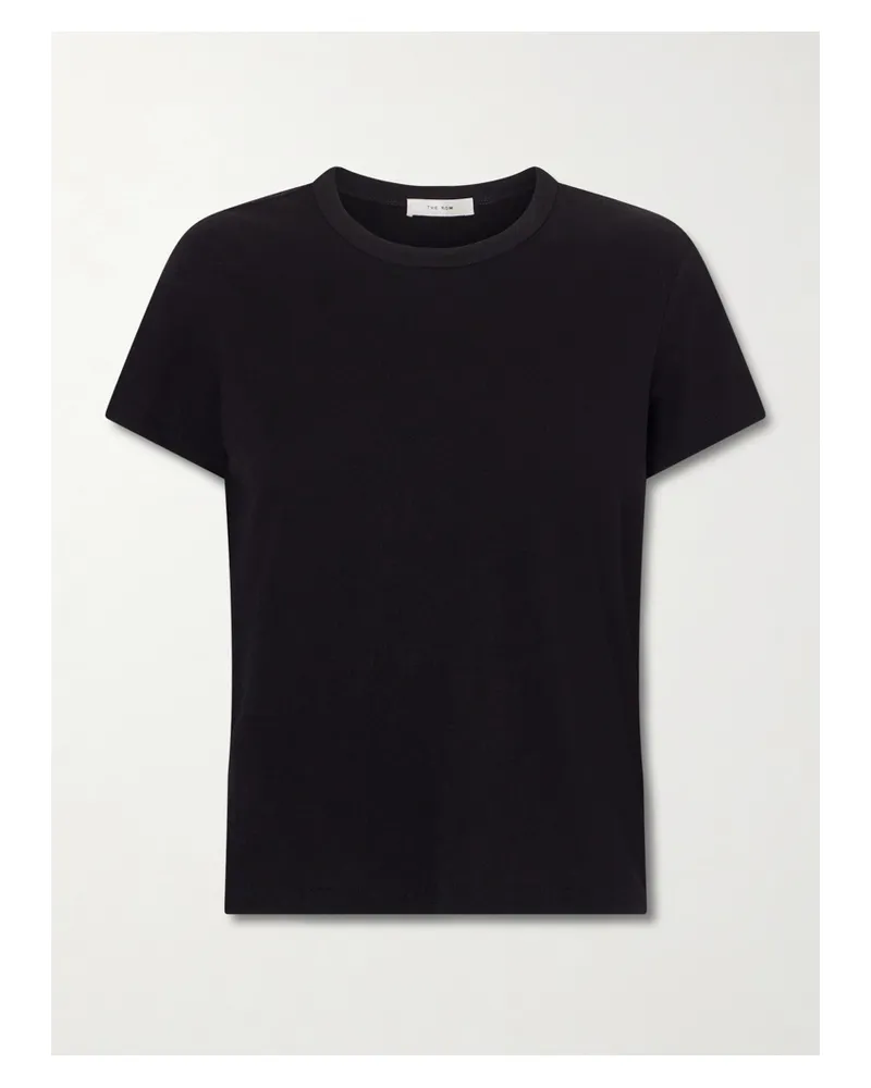 The Row Jovita Cotton, Cashmere And Silk-blend Jersey T-shirt - Black Black