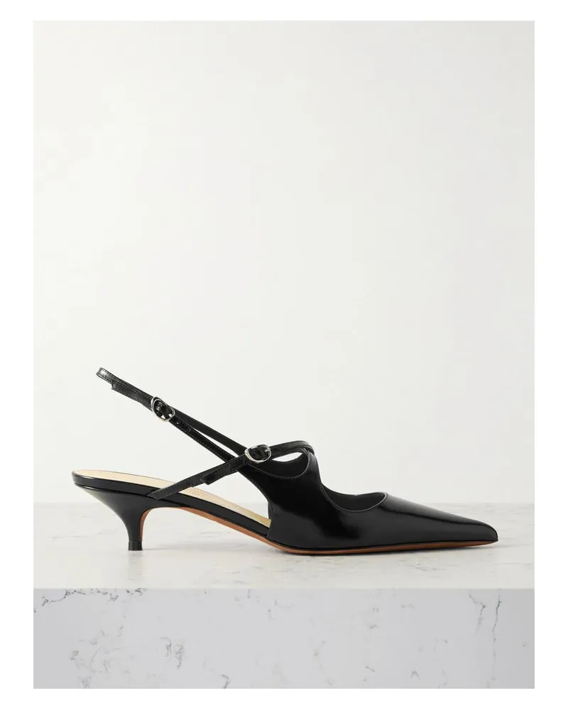 Proenza Schouler Slash Slingback-pumps Aus Lackleder - Schwarz Schwarz