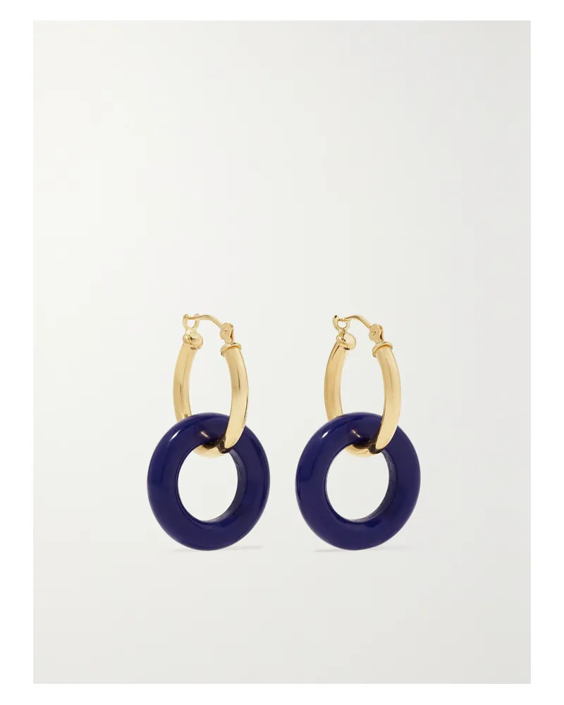 MATEO Donut Creolen Aus 14 Karat Gold Mit Lapislazuli Gold