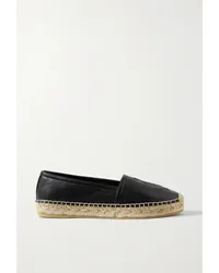 Saint Laurent Espadrilles aus Leder mit Logoprägung Schwarz