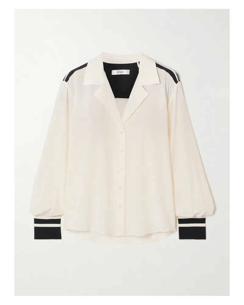Frame Denim Hemd Aus Seiden-crêpe Mit Streifen - Creme Creme