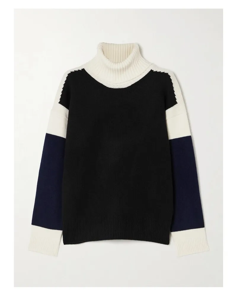Aztech Mountain Bayer Pullover Aus Einer Wollmischung In Colour-block-optik - Schwarz Schwarz