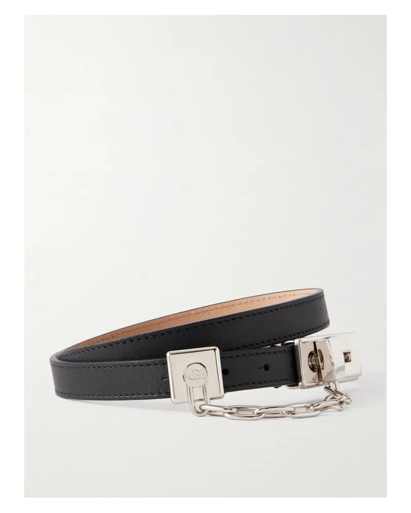 Gabriela Hearst Lock Chain-detailed Leather Belt - Black Black