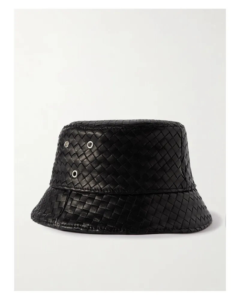 Bottega Veneta Fischerhut Aus Intrecciato-leder - Schwarz Schwarz