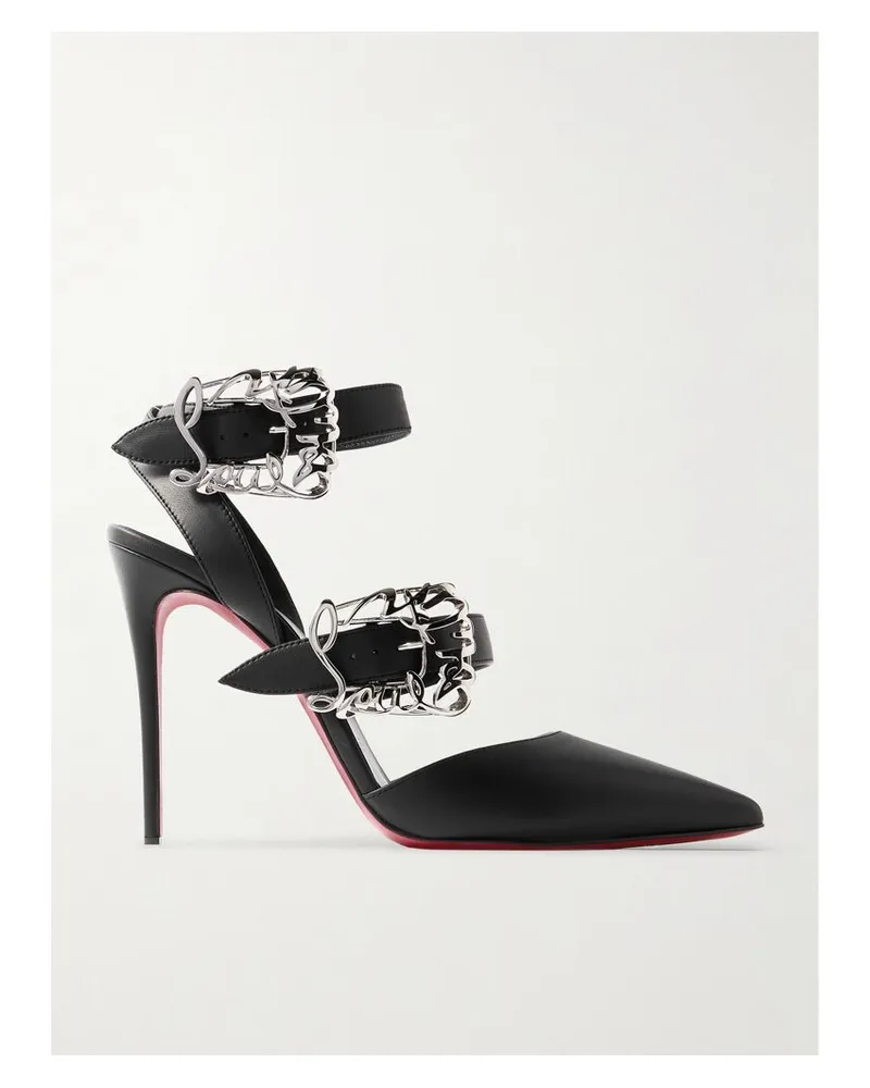 Christian Louboutin Giddylina 100 Pumps Aus Leder Mit Schnallen - Schwarz Schwarz